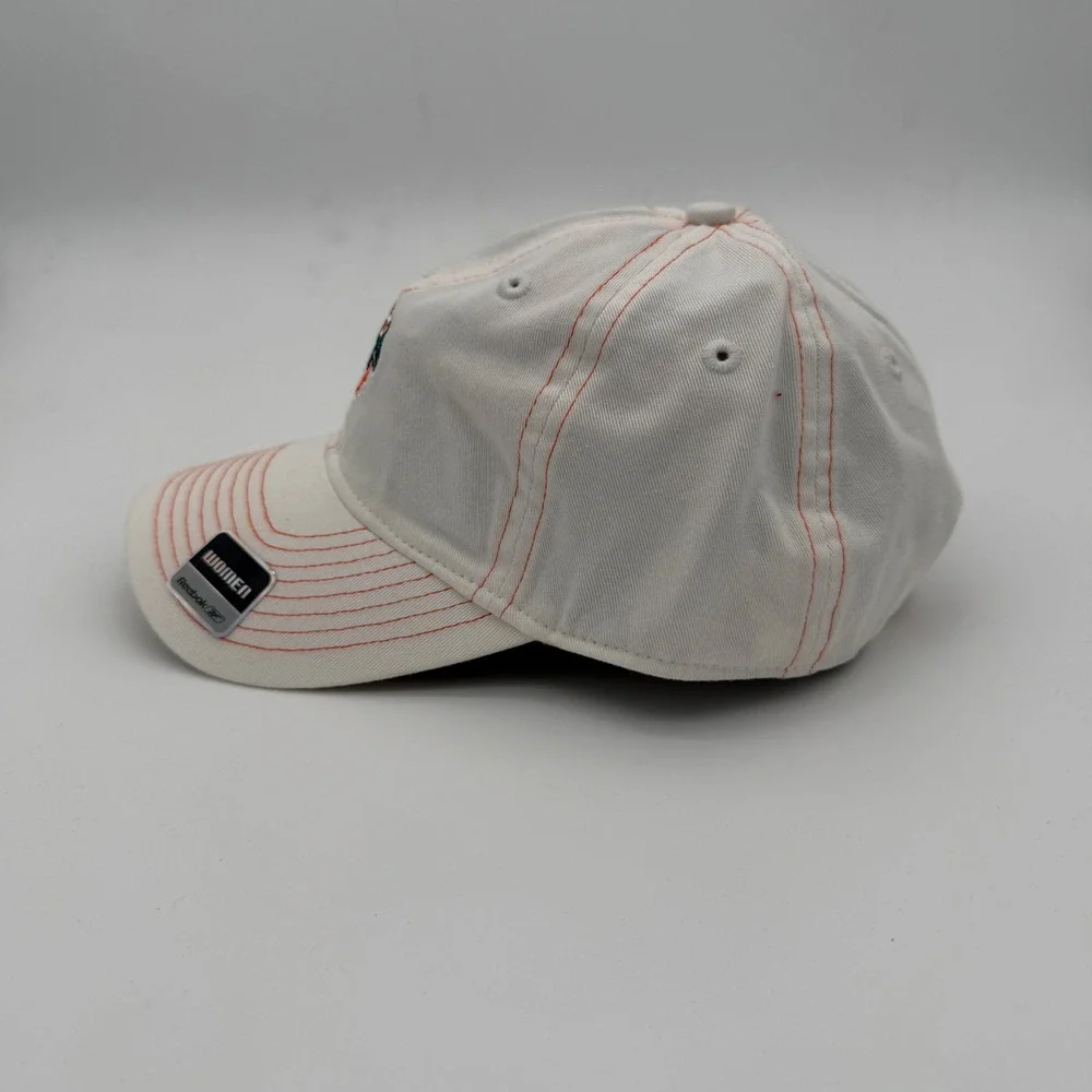 Reebok Miami Dolphins Womens Hat White Orange Contrast Stitch NFL Adjustable Cap